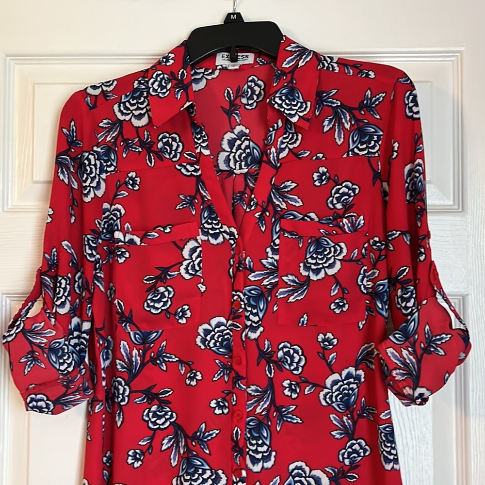 Express Portofino Slim Fit red/white/blue floral